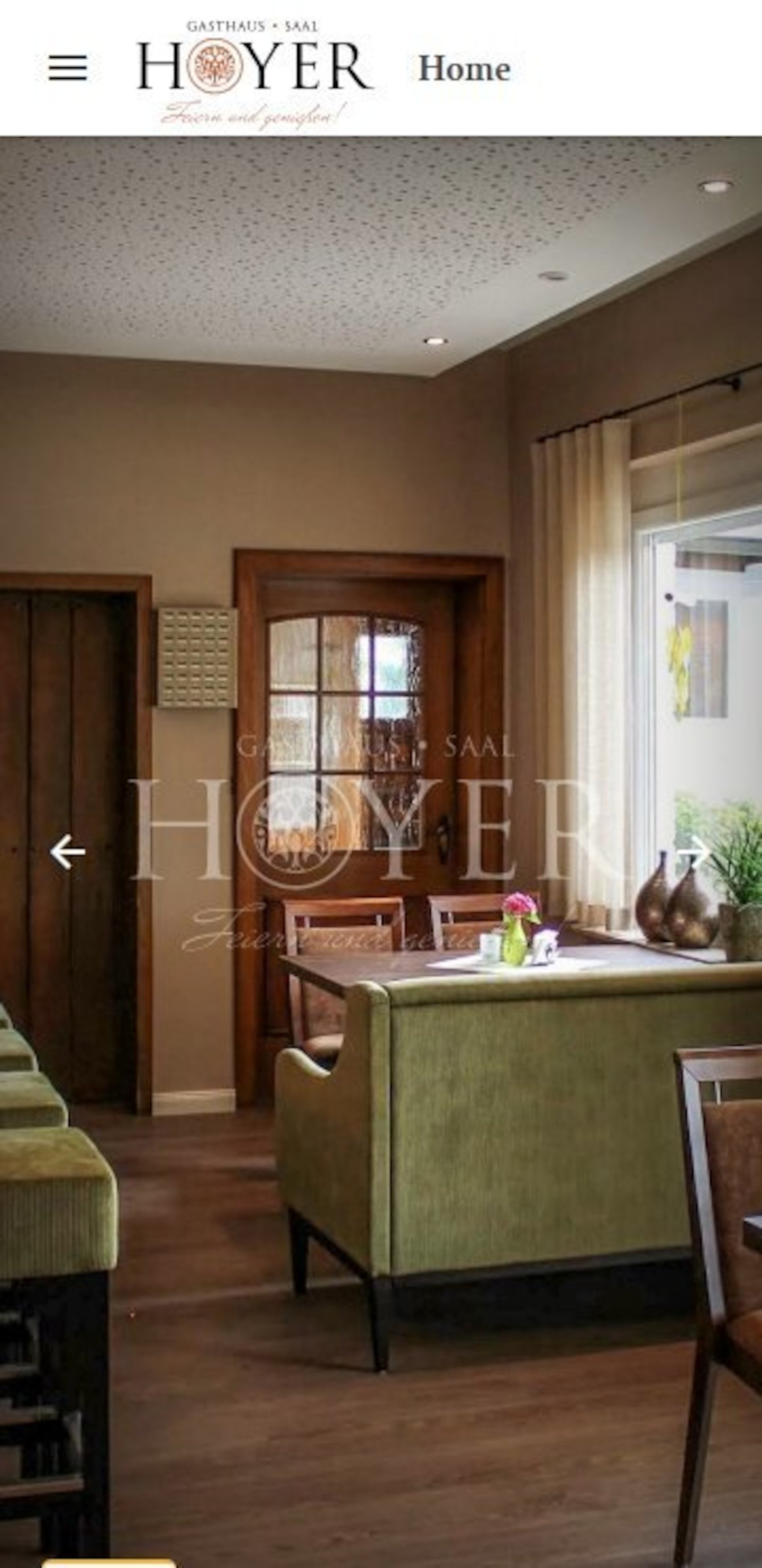 Smartphone Screenshot der Website von: Gasthaus Hoyer