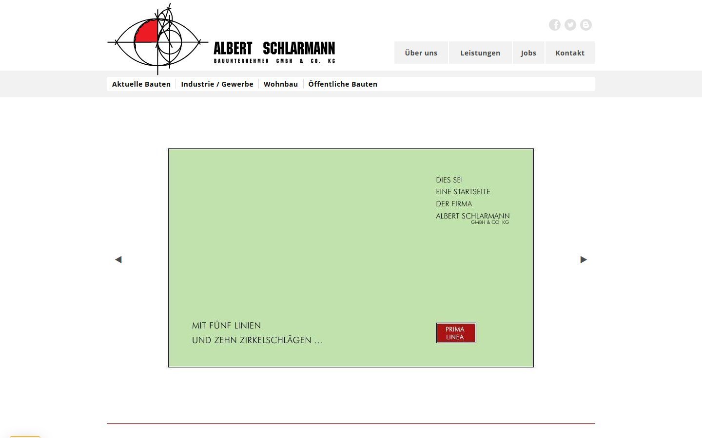 Desktop Screenshot der Website von: Albert Schlarmann Bauunternehmen