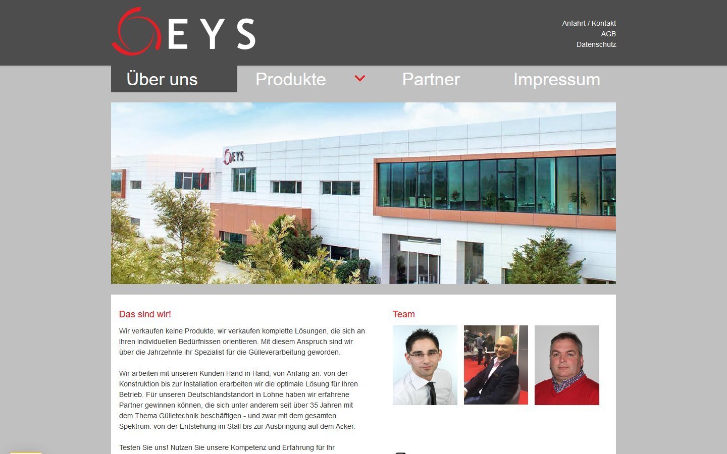 Desktop Screenshot der Website von: EYS GmbH