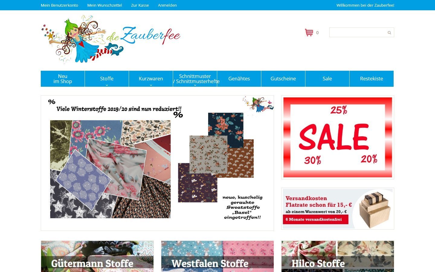 Desktop Screenshot der Website von: Stoffparadies