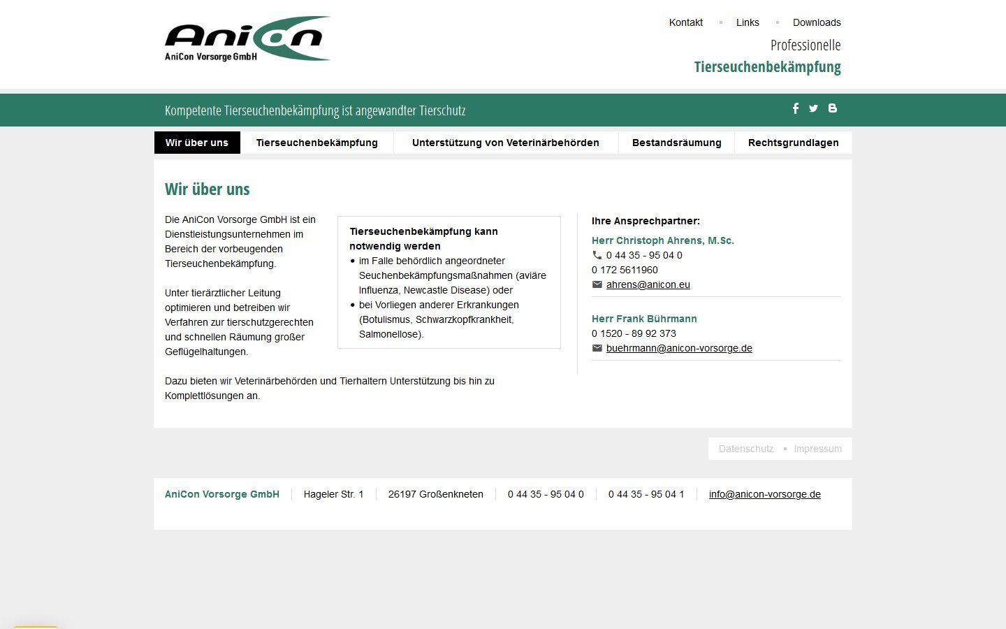 Desktop Screenshot der Website von: AniCon Vorsorge GmbH
