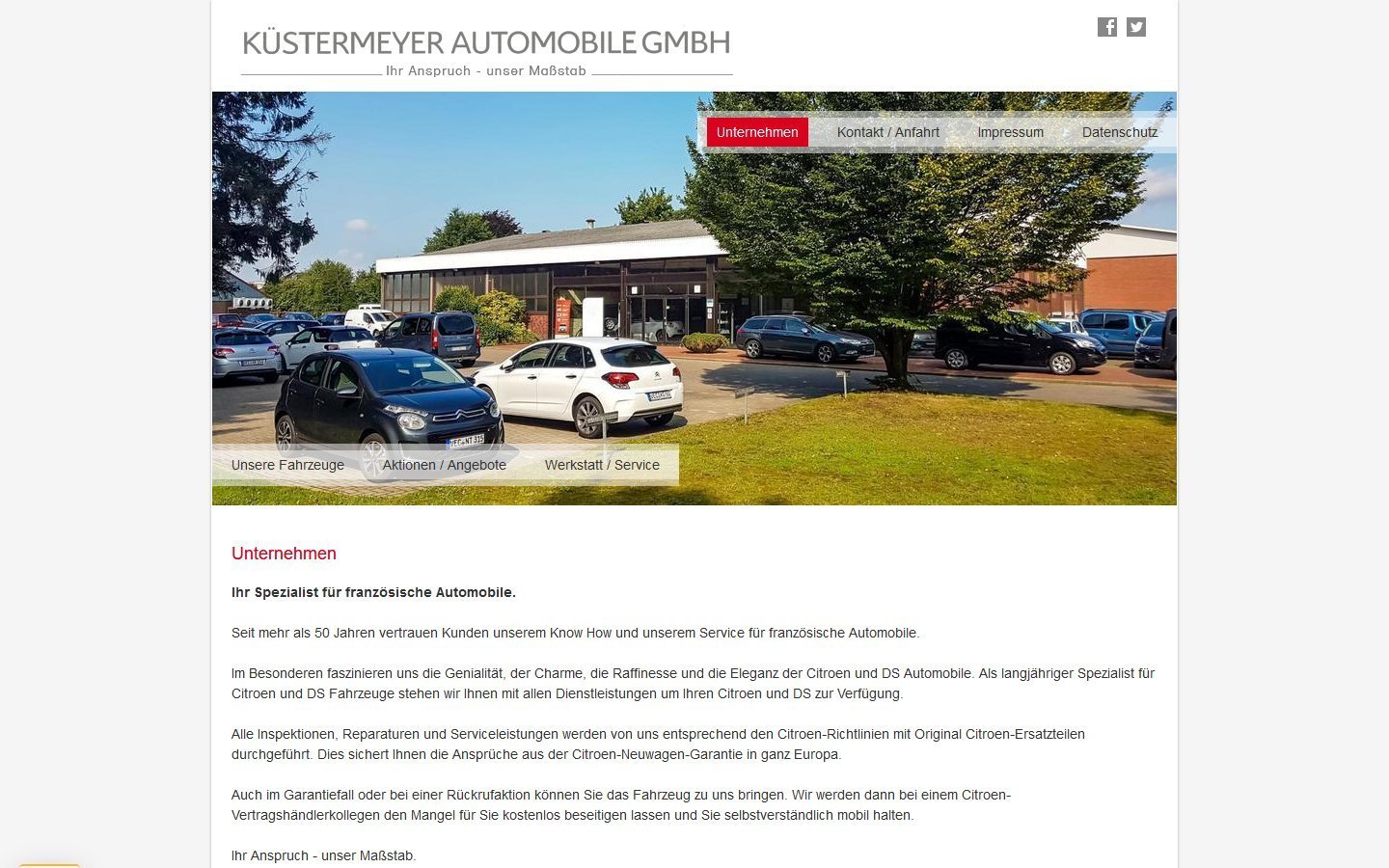 Desktop Screenshot der Website von: Küstermeyer – Automobile GmbH