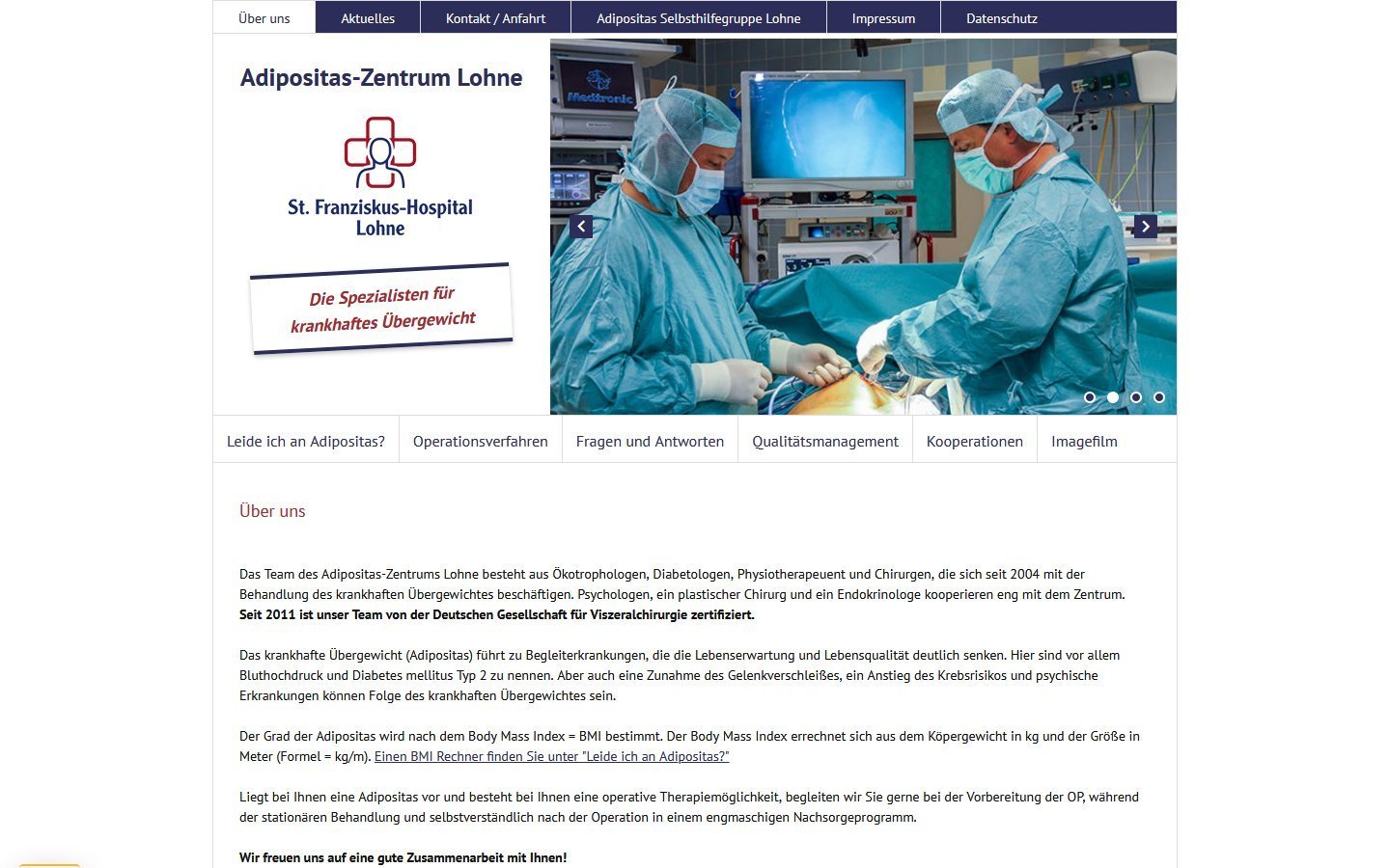 Desktop Screenshot der Website von: Adipositas-Zentrum Lohne