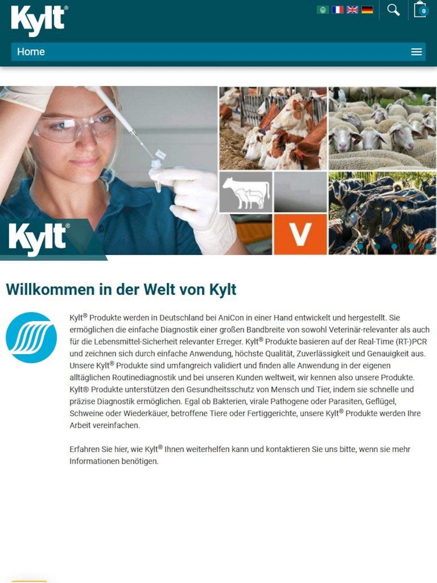Tablet Screenshot der Website von: Kylt®