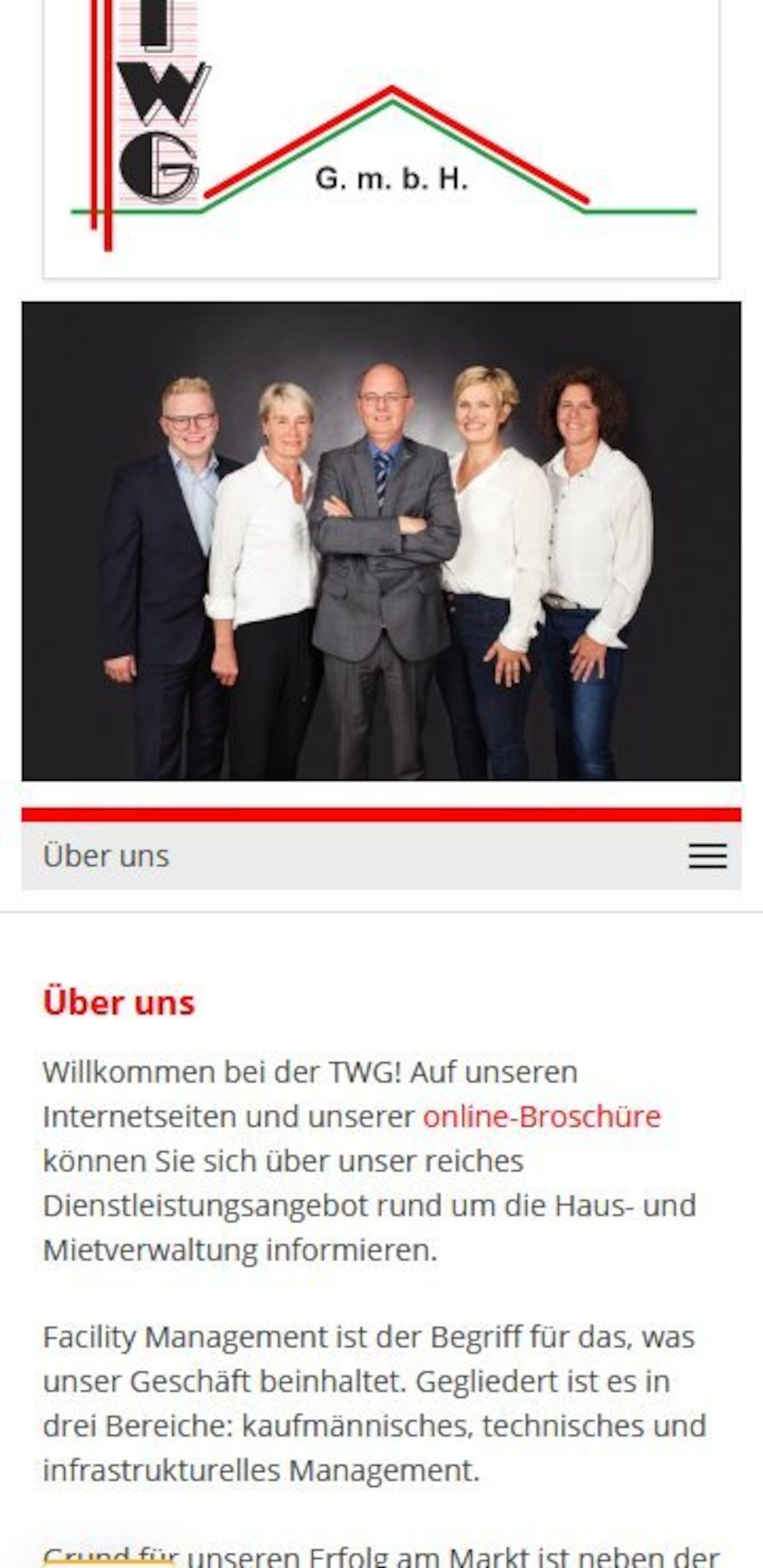 Smartphone Screenshot der Website von: TWG Vechta