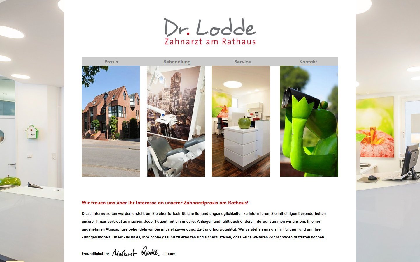 Desktop Screenshot der Website von: Zahnarzt Dr. Lodde