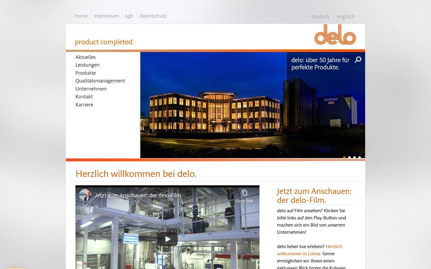 Desktop Screenshot der Website von: delo: Dettmer Verpackungen GmbH