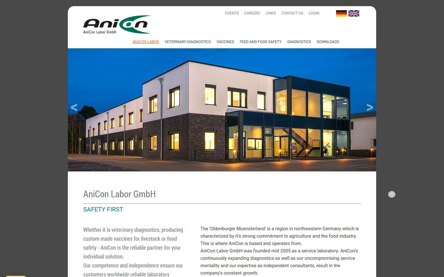 Desktop Screenshot der Website von: AniCon Labor