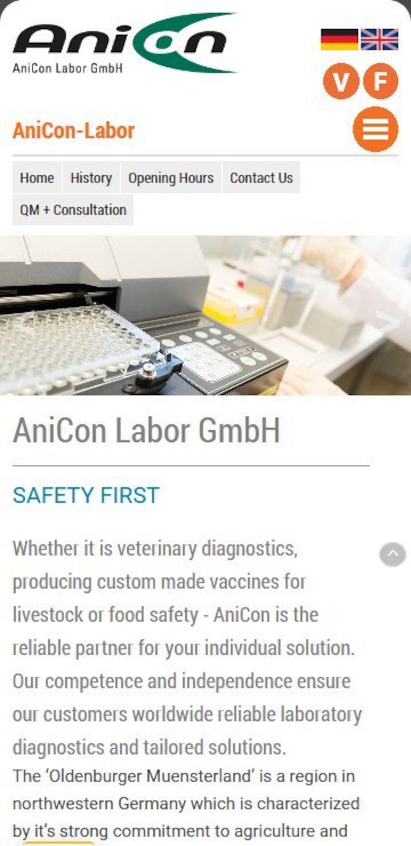 Smartphone Screenshot der Website von: AniCon Labor