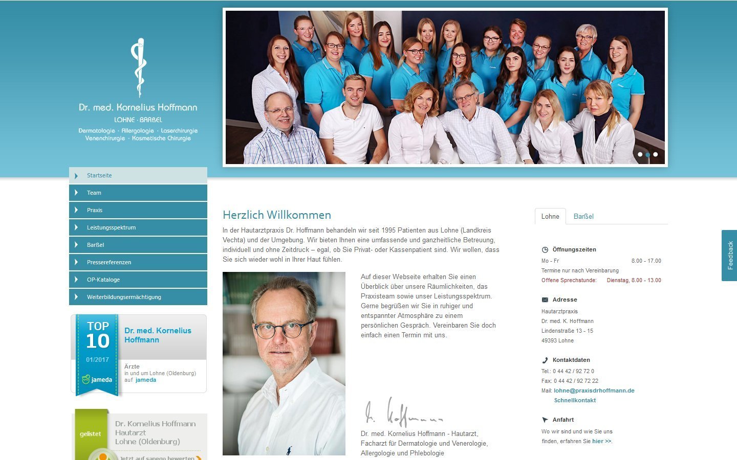 Desktop Screenshot der Website von: Praxis Dr. Hoffmann