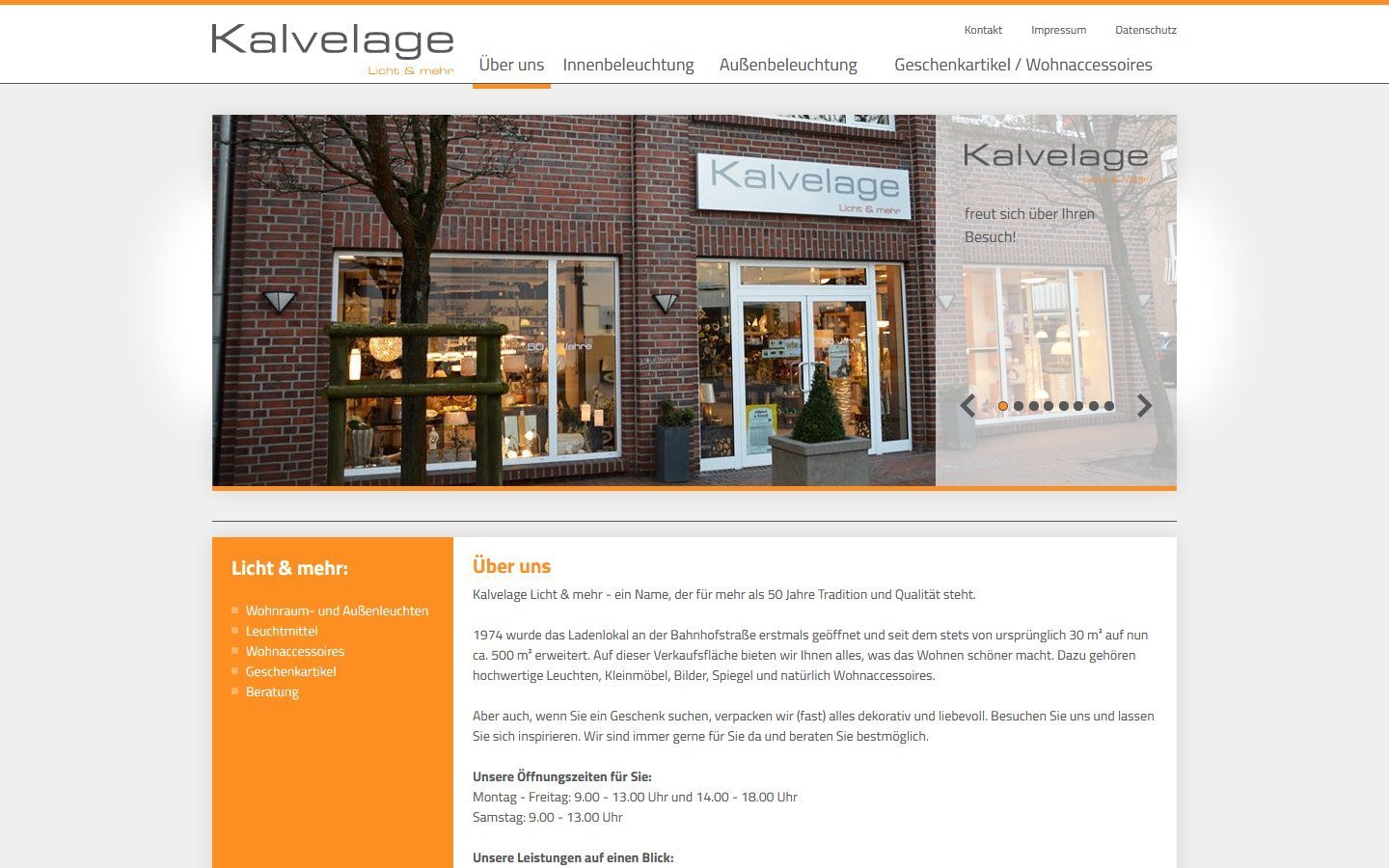 Desktop Screenshot der Website von: Kalvelage - Licht & mehr