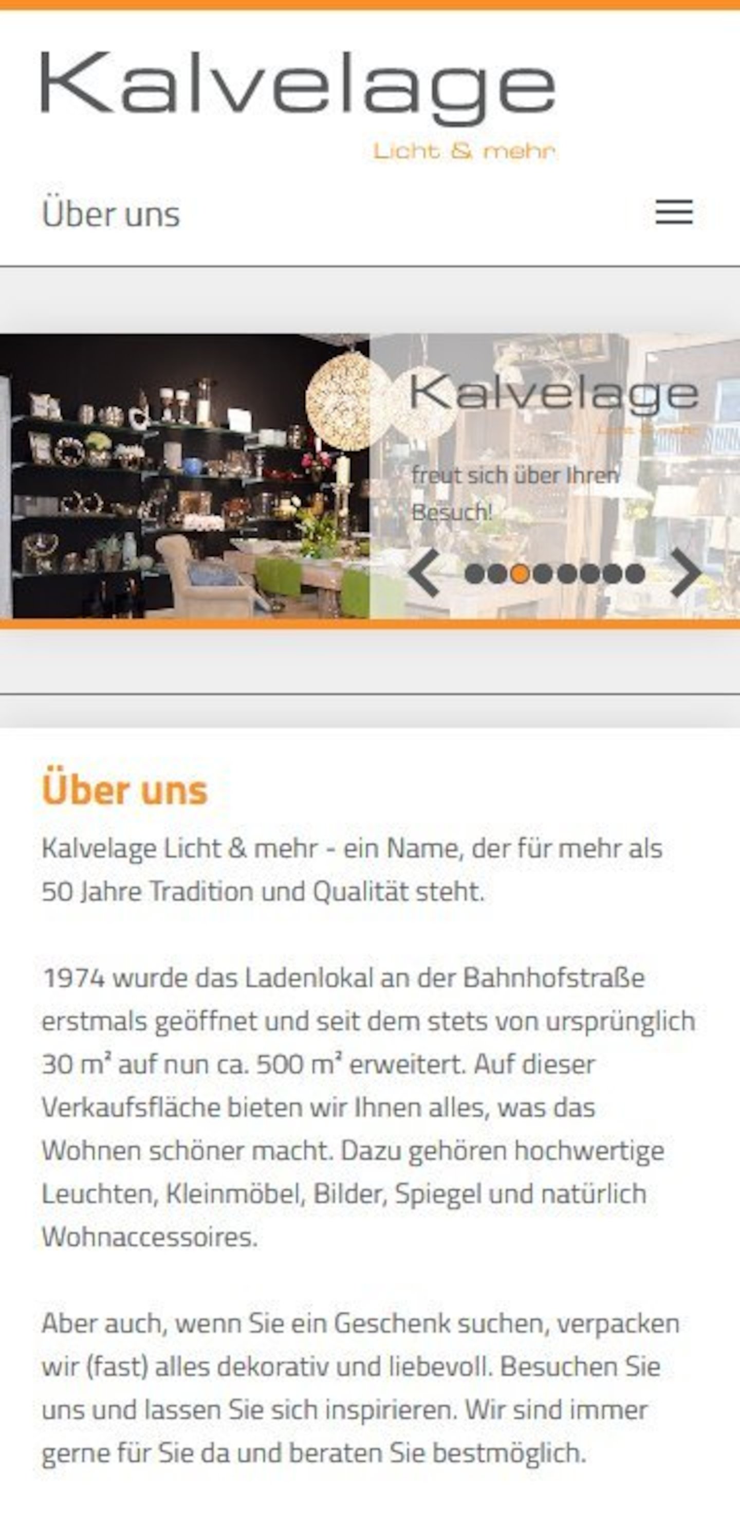 Smartphone Screenshot der Website von: Kalvelage - Licht & mehr