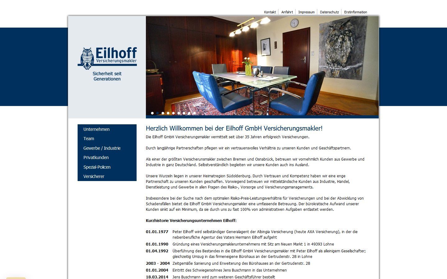Desktop Screenshot der Website von: Eilhoff GmbH Versicherungsmakler