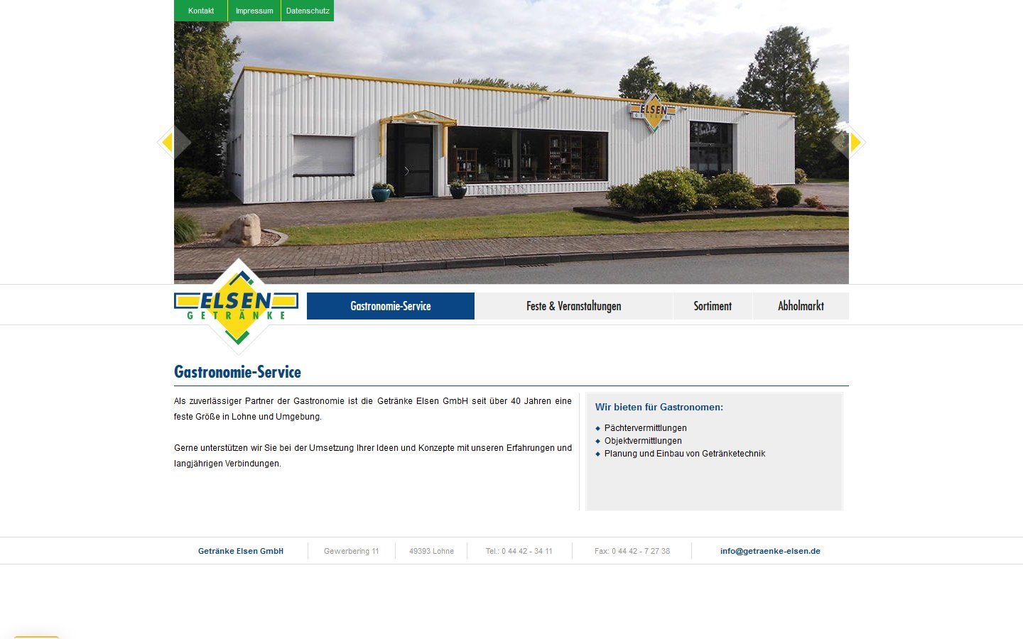 Desktop Screenshot der Website von: Getränke Elsen GmbH