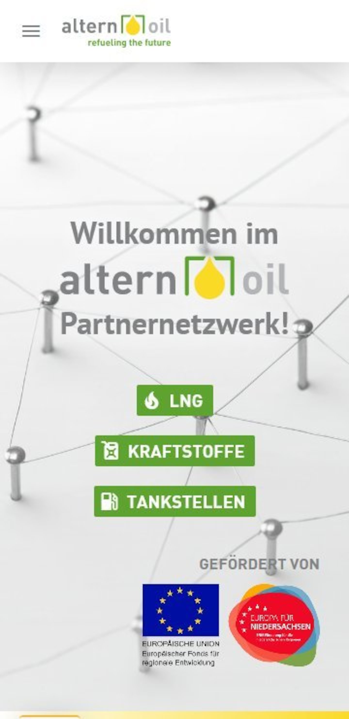 Smartphone Screenshot der Website von: Alternoil GmbH