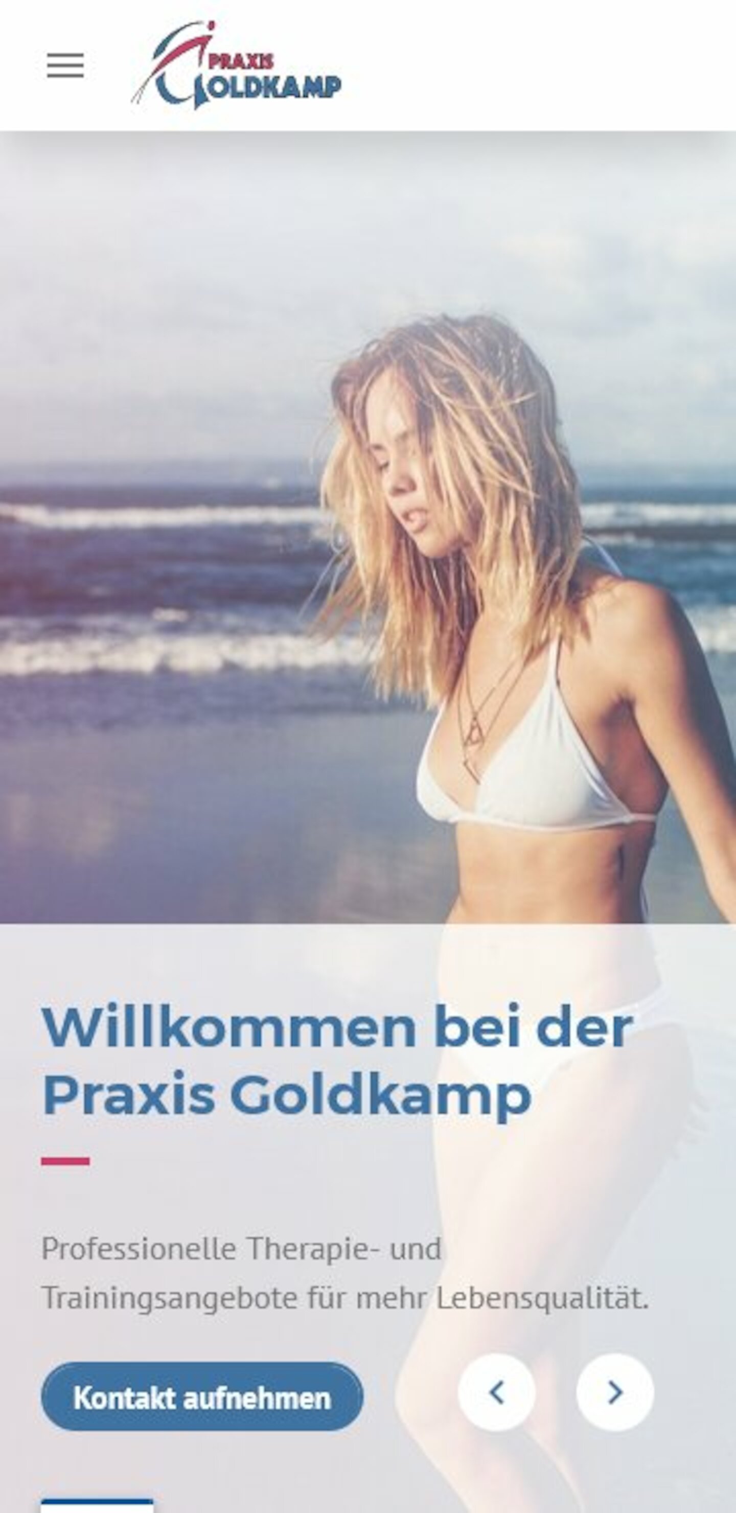 Smartphone Screenshot der Website von: Praxis Goldkamp