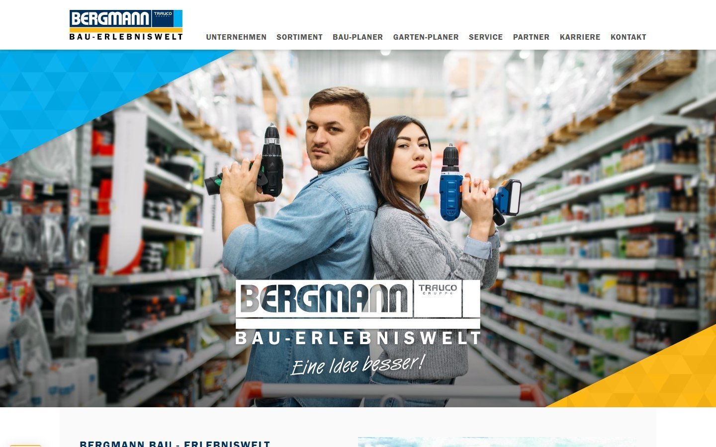 Desktop Screenshot der Website von: Bergmann Bau-Erlebniswelt