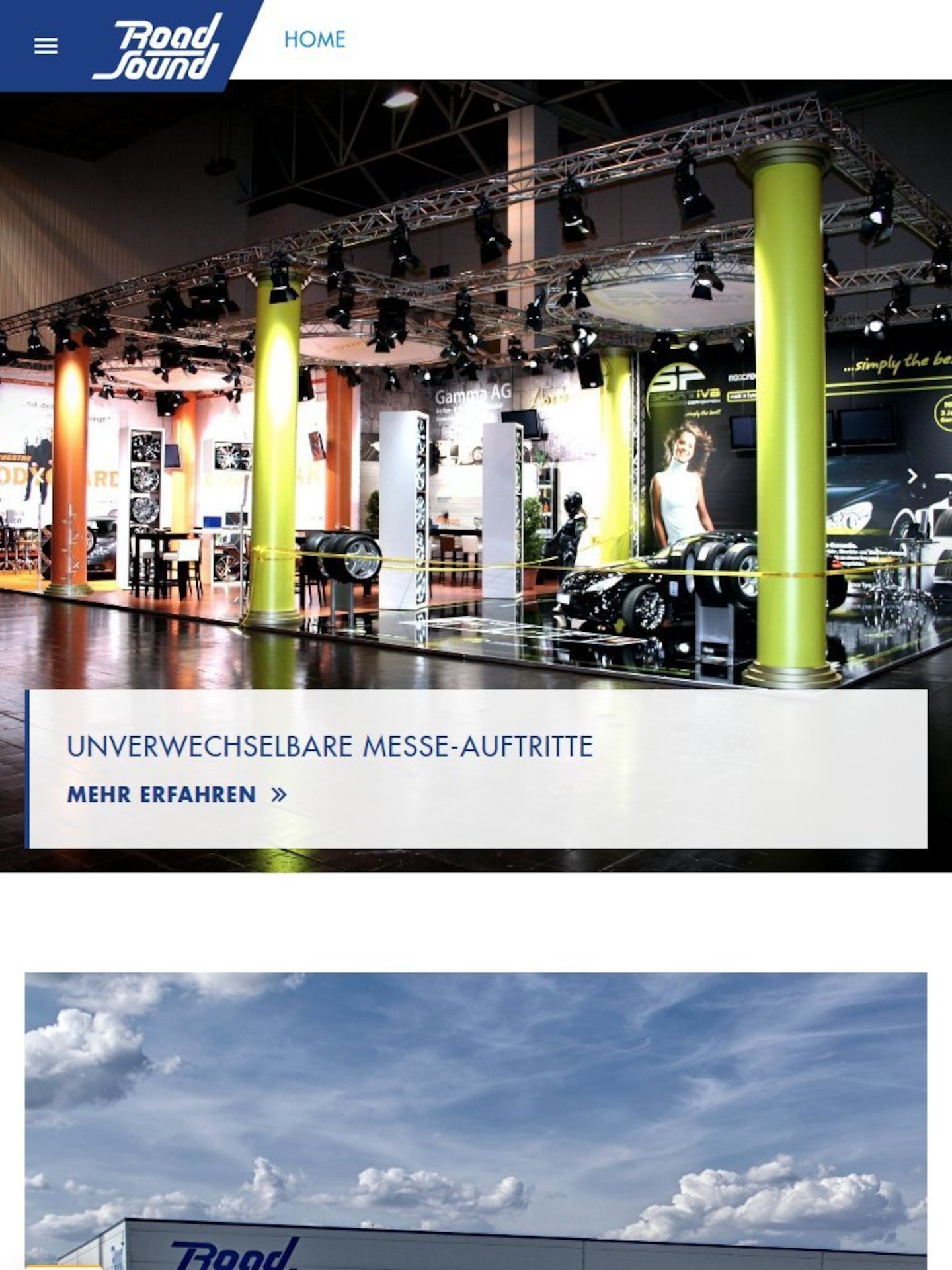 Tablet Screenshot der Website von: Road Sound