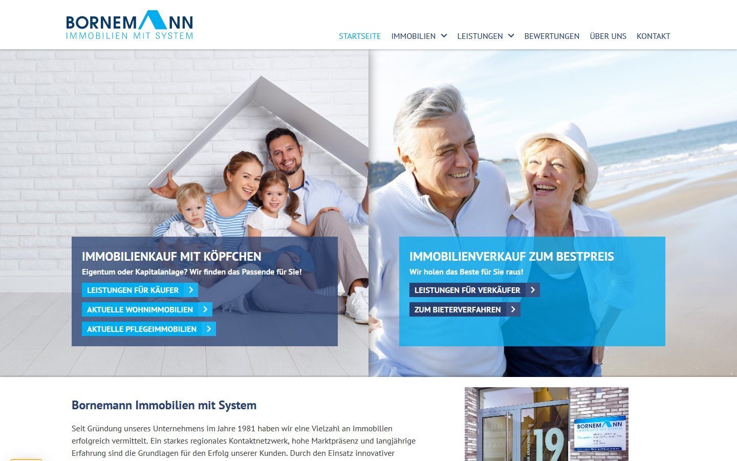 Desktop Screenshot der Website von: Bornemann Immobilien