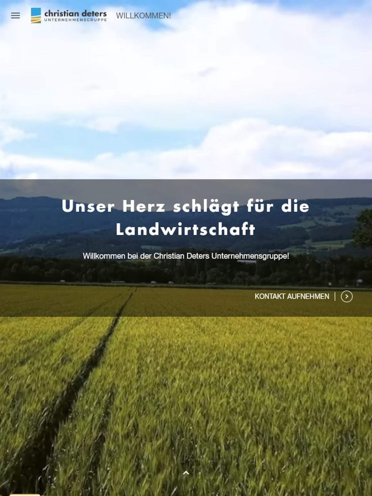 Tablet Screenshot der Website von: Christian Deters Unternehmensgruppe