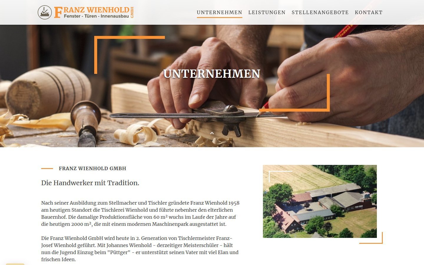 Desktop Screenshot der Website von: Franz Wienhold GmbH
