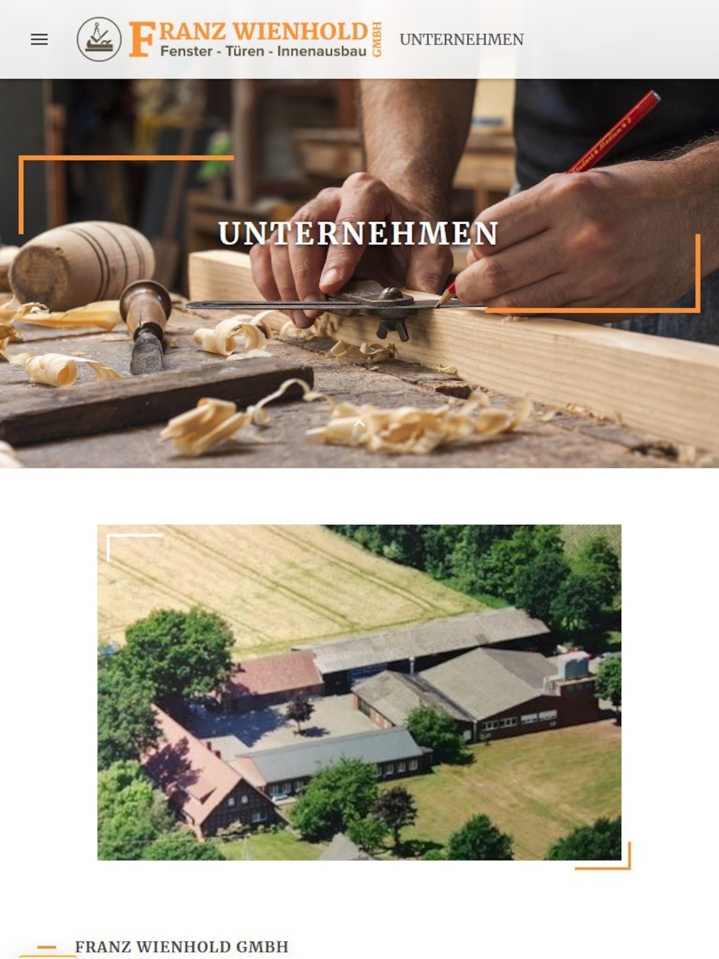 Tablet Screenshot der Website von: Franz Wienhold GmbH