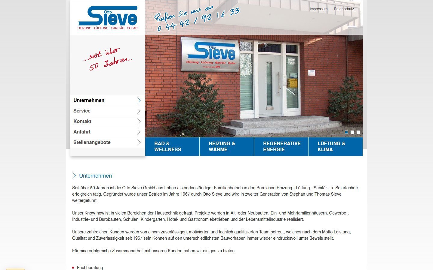 Desktop Screenshot der Website von: Otto Sieve GmbH