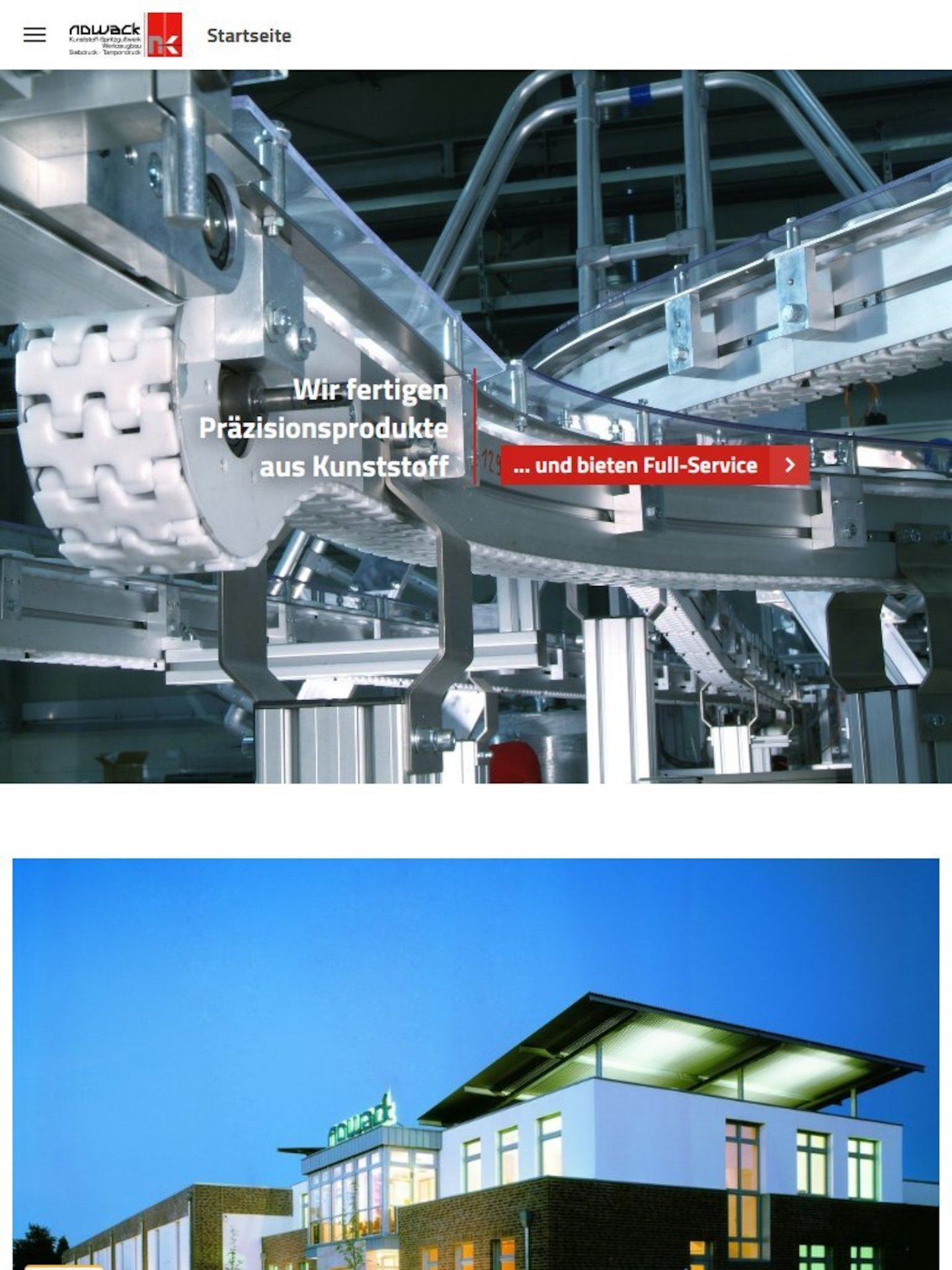 Tablet Screenshot der Website von: Nowack GmbH