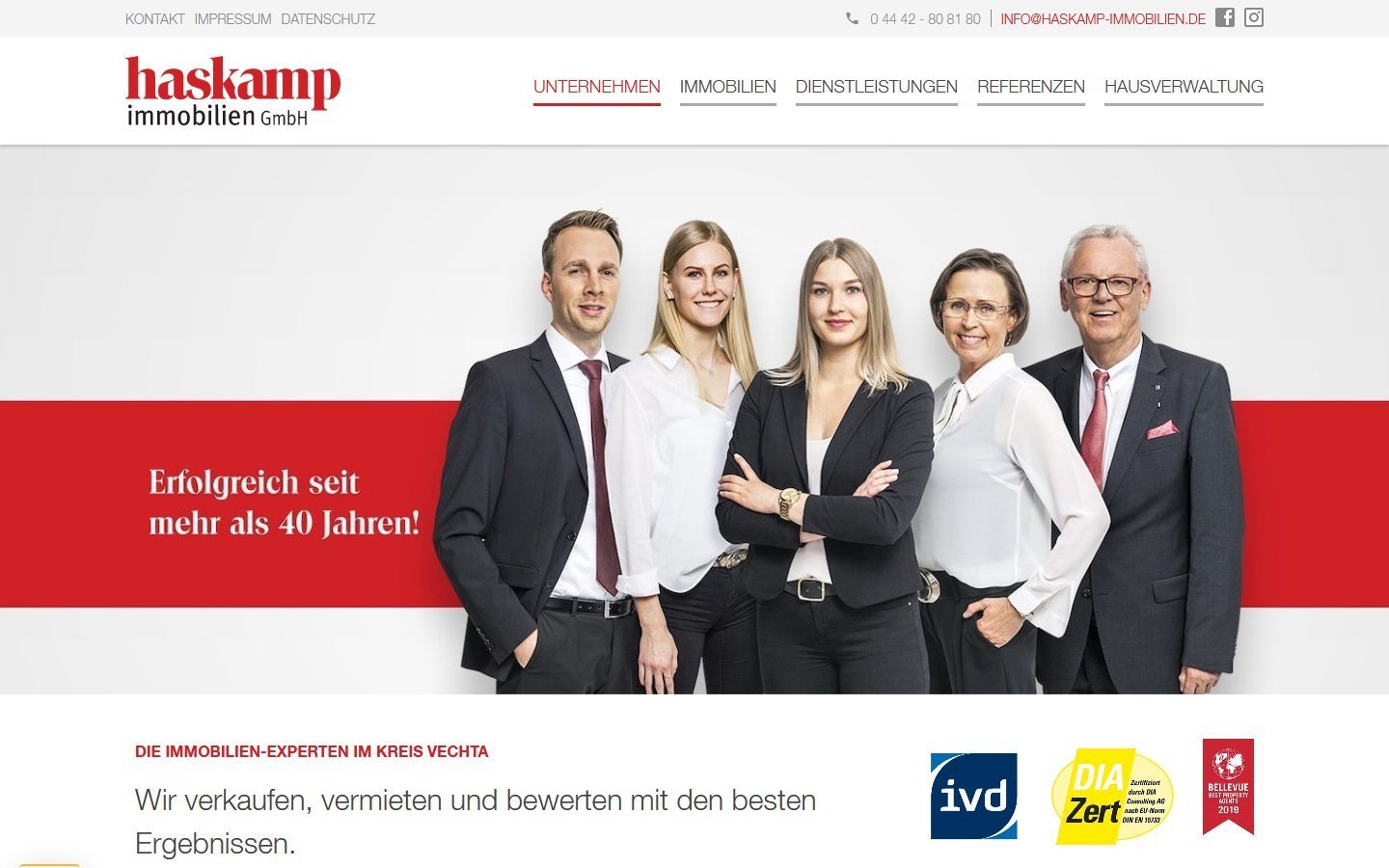 Desktop Screenshot der Website von: Haskamp Immobilien