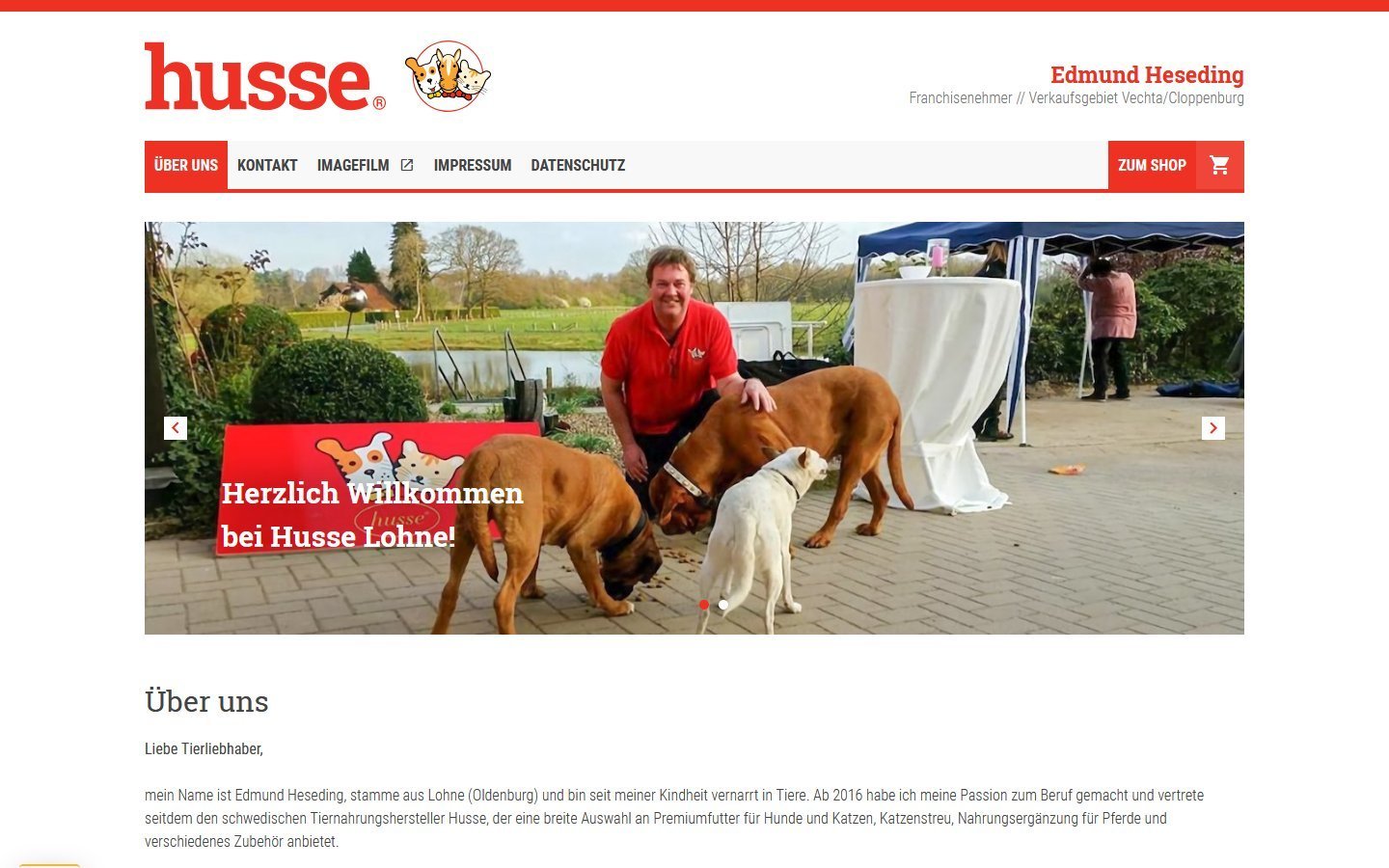 Desktop Screenshot der Website von: Husse Lohne