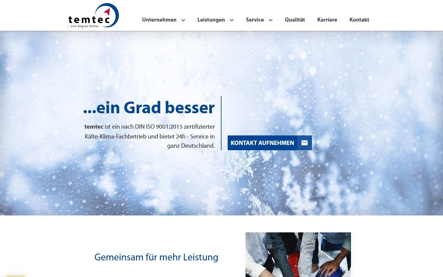 Desktop Screenshot der Website von: temtec Kälte-Klima GmbH