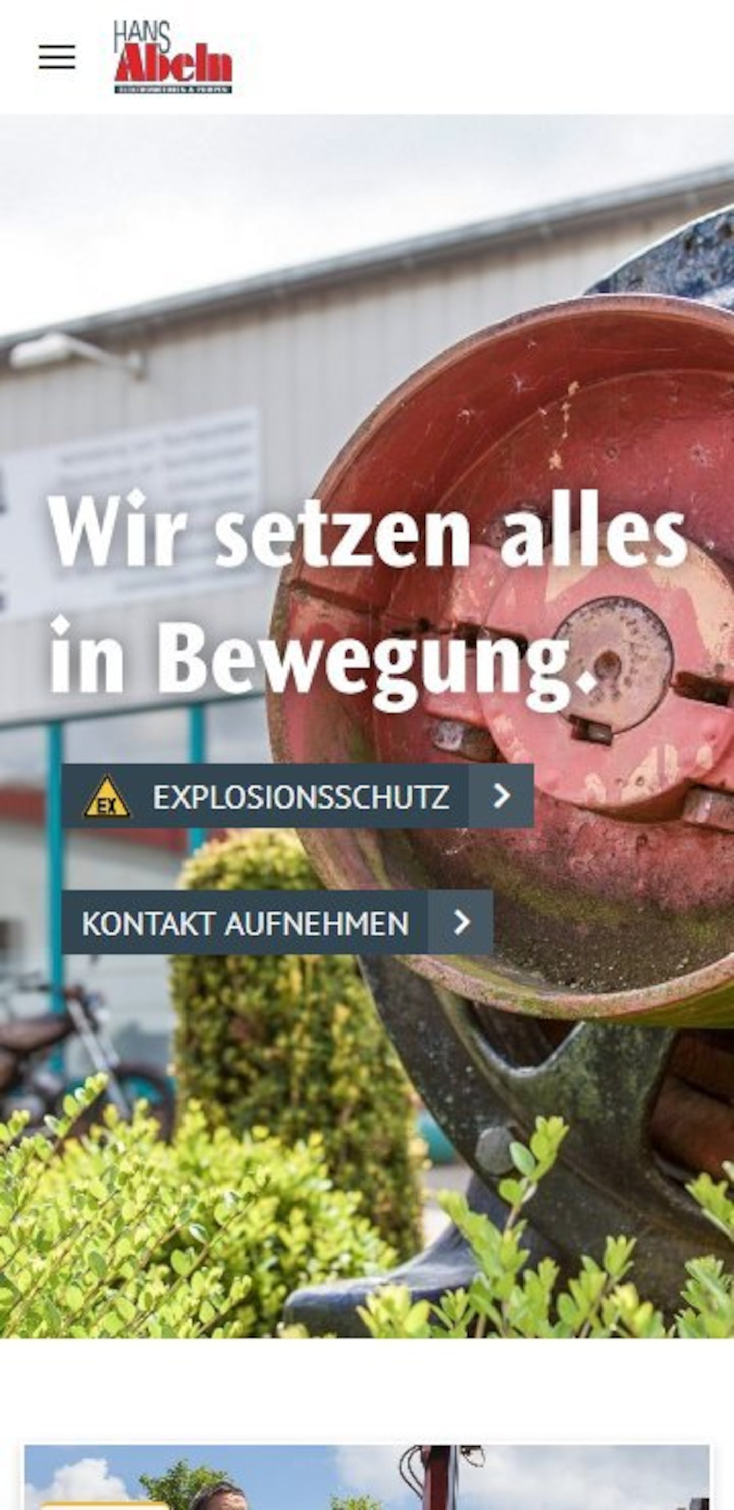 Smartphone Screenshot der Website von: Hans Abeln GmbH & Co. KG