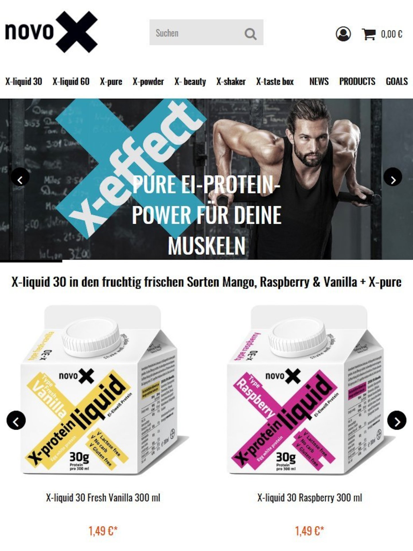 Tablet Screenshot der Website von: novo-X