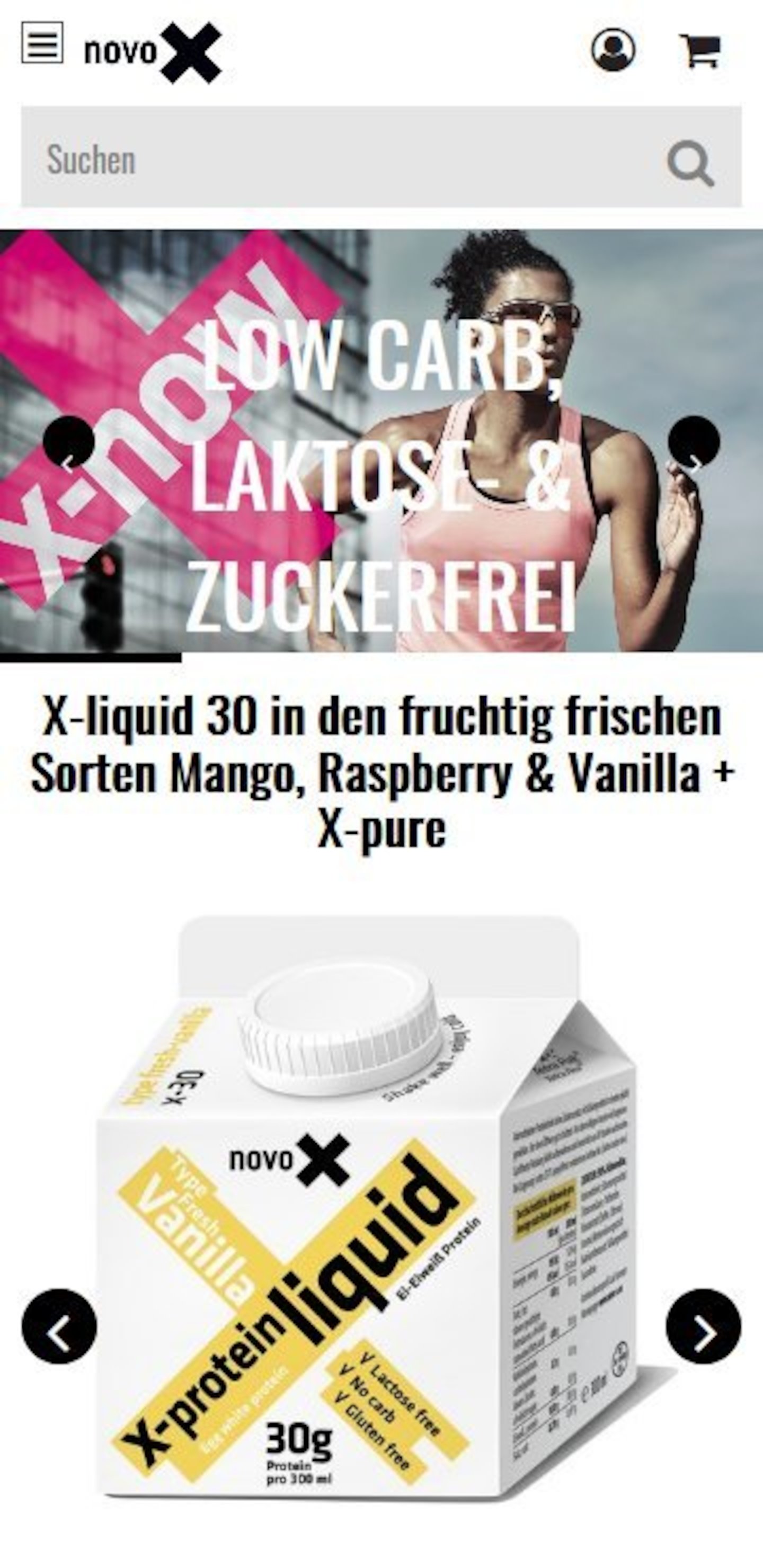 Smartphone Screenshot der Website von: novo-X