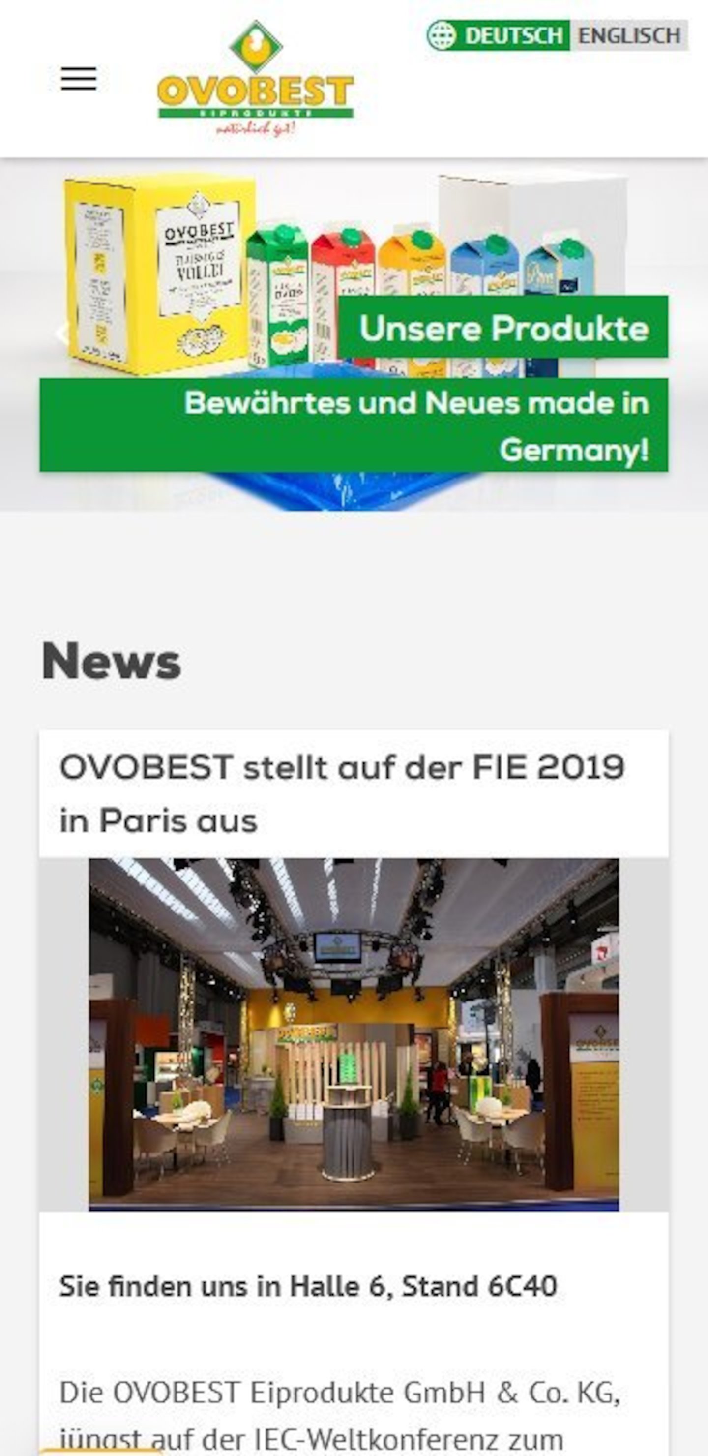 Smartphone Screenshot der Website von: OVOBEST