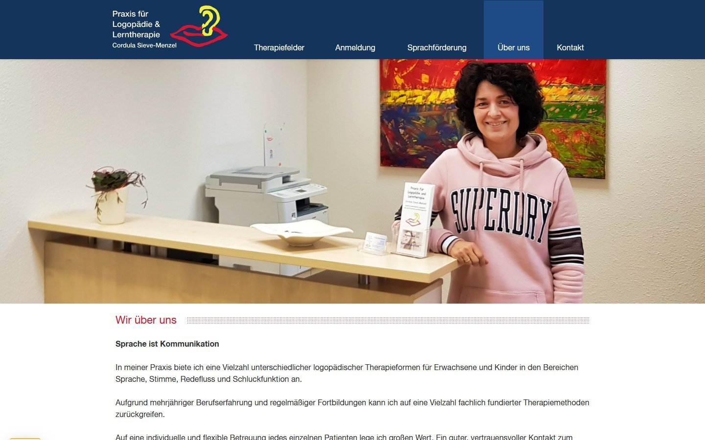 Desktop Screenshot der Website von: Praxis für Logopädie und Lerntherapie