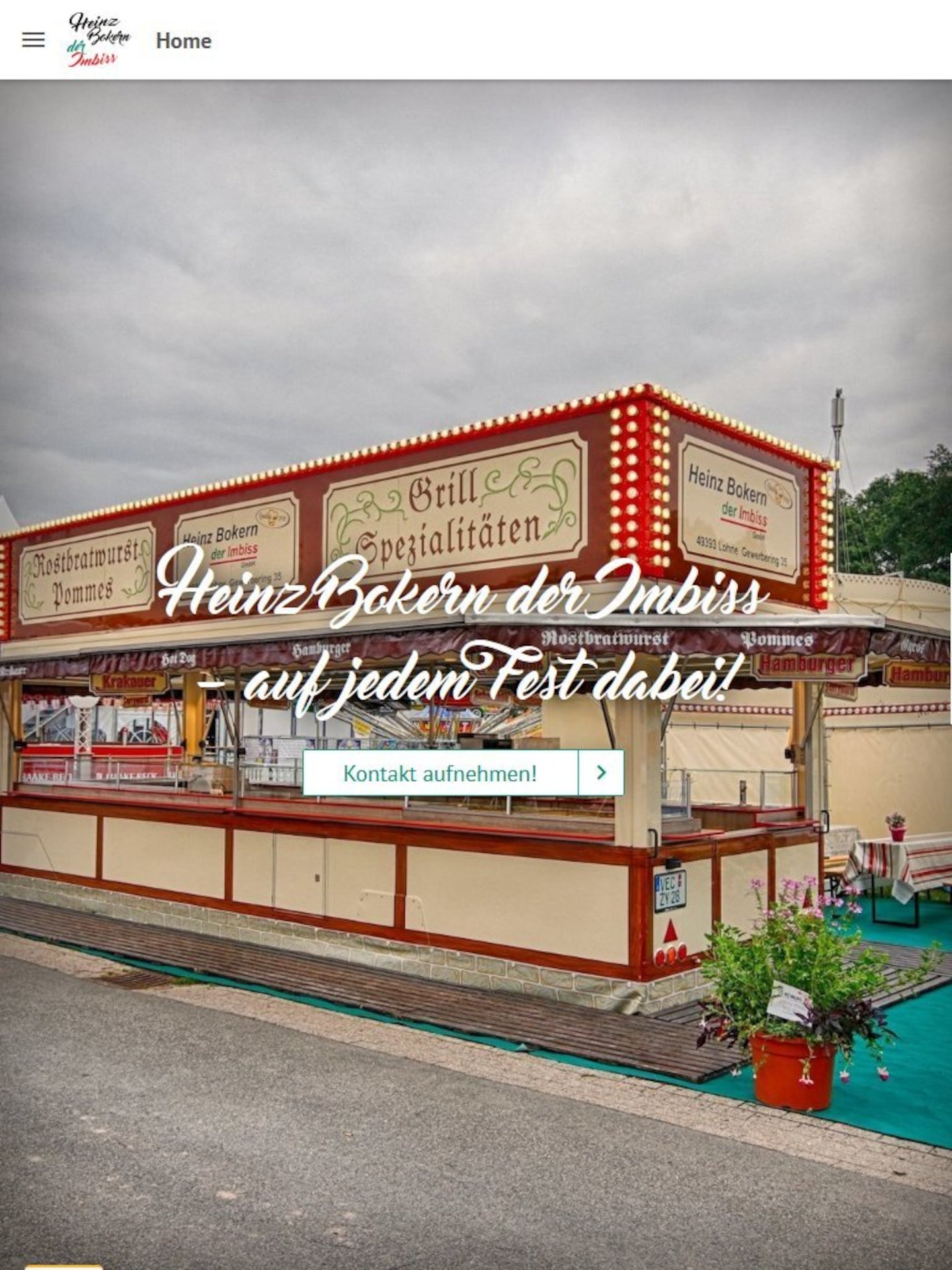 Tablet Screenshot der Website von: Heinz Bokern - der Imbiss GmbH