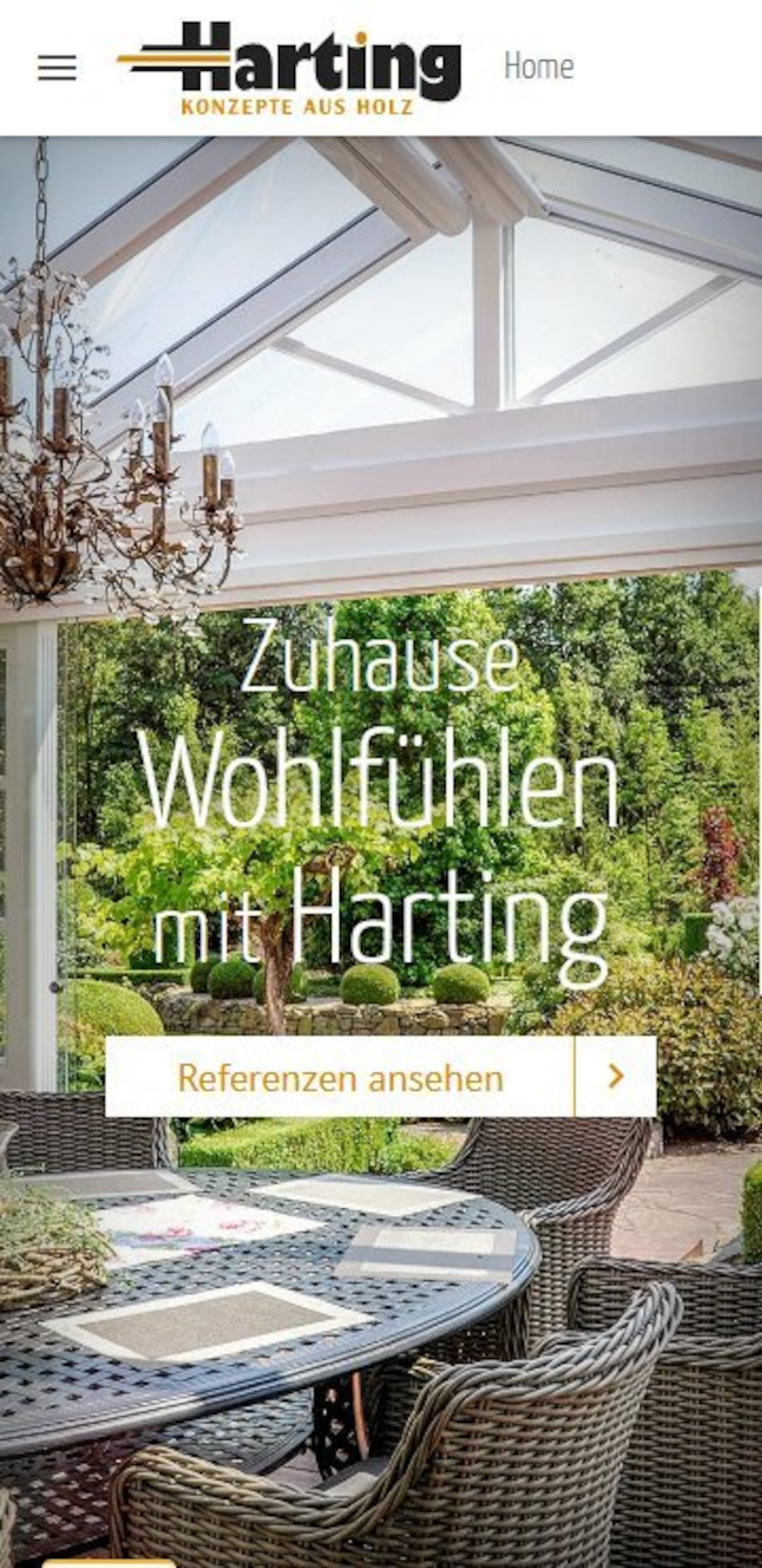 Smartphone Screenshot der Website von: Tischlerei Harting GmbH